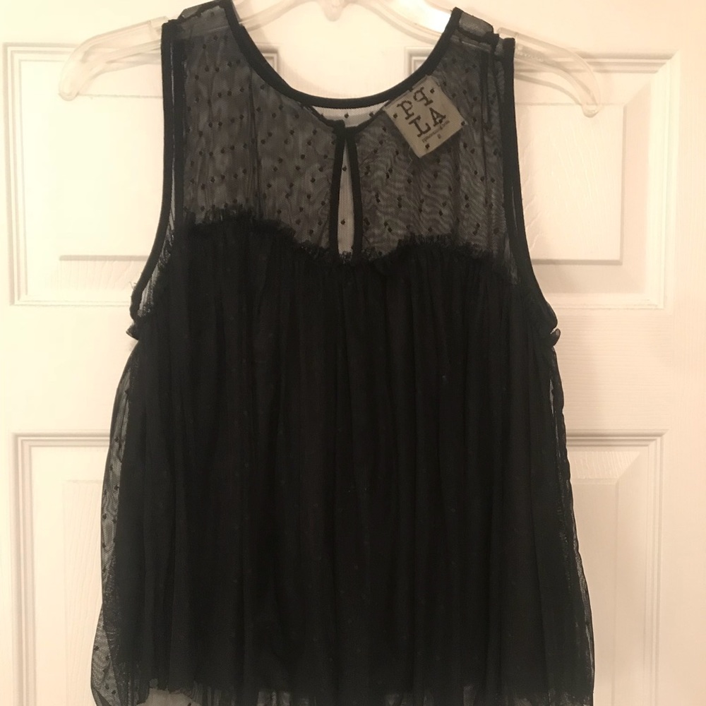 Sheer Black Lace Top PPLA
